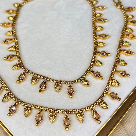 Dainty Gold Pearl Payal | Anklet