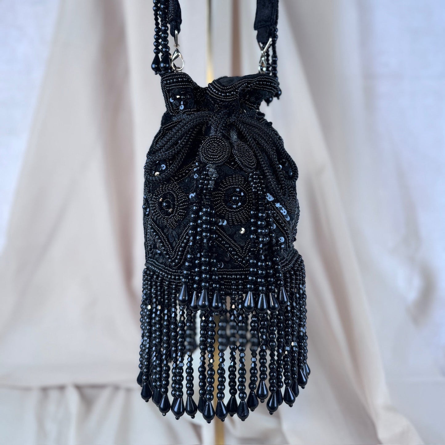 Black Beaded Potli  | Purse