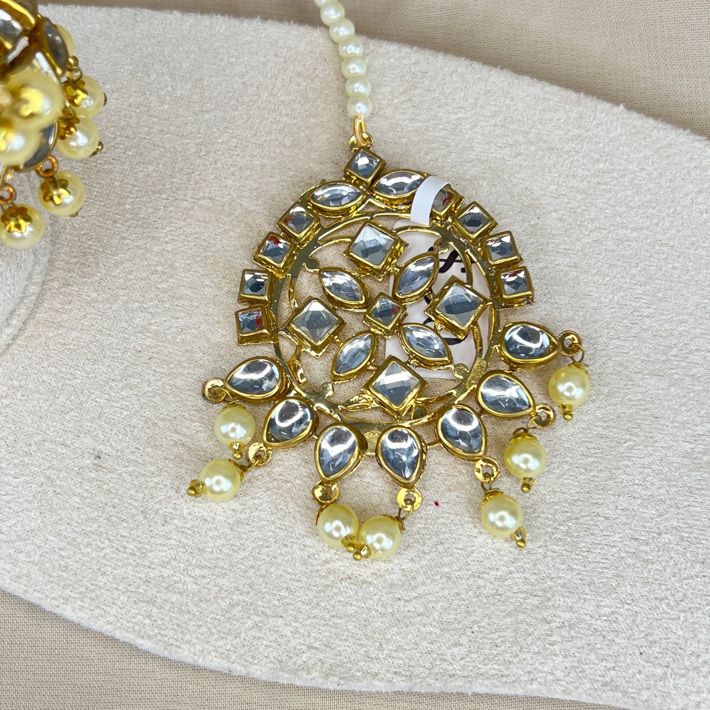 Kundan Jhumka Bali Earring and Tikka Set