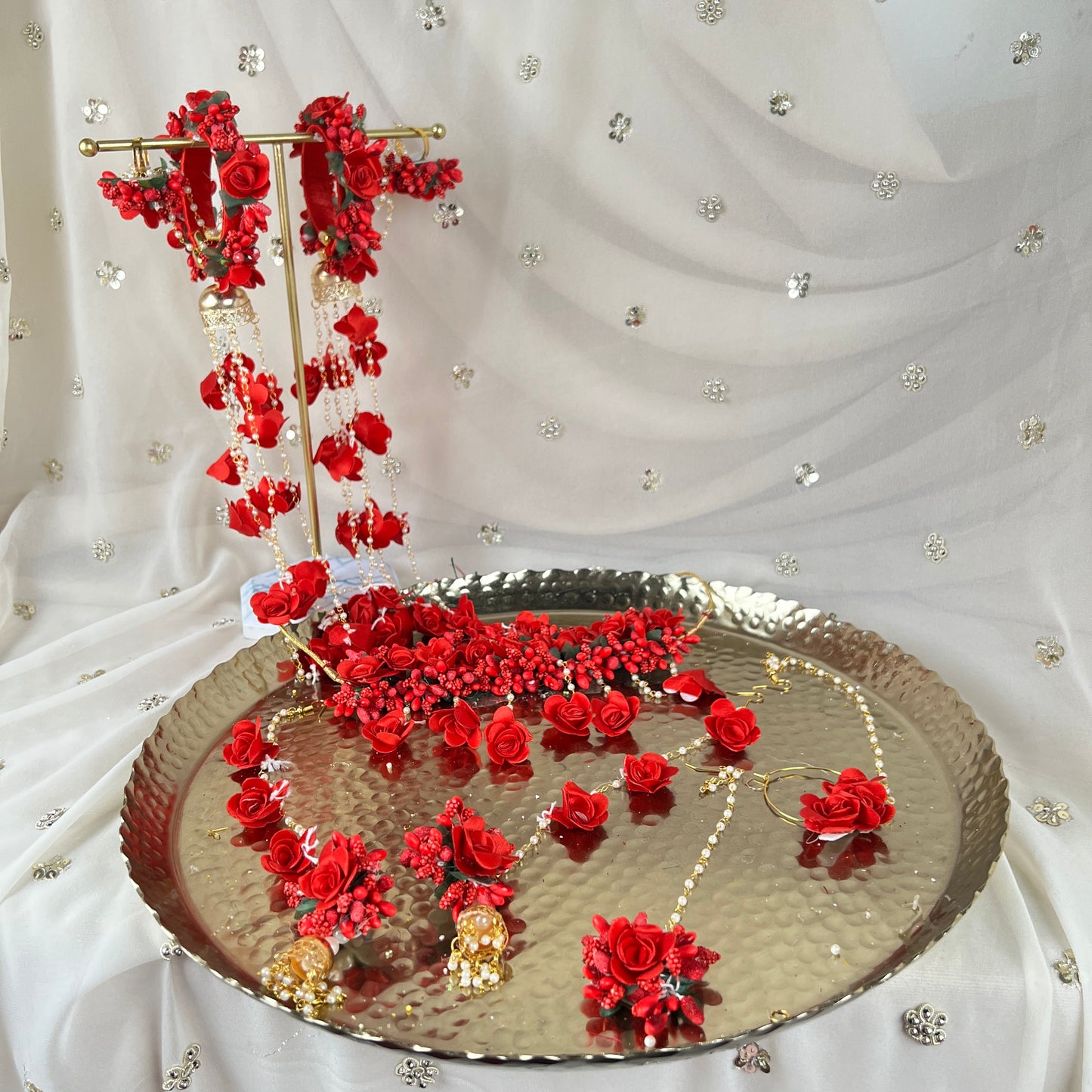 Floral | Faux Flower Choker set w/ and Bangle Kaleera