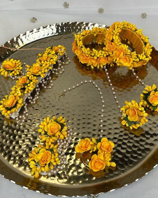 Floral | Faux Flower Choker set w/ and ring bracelets