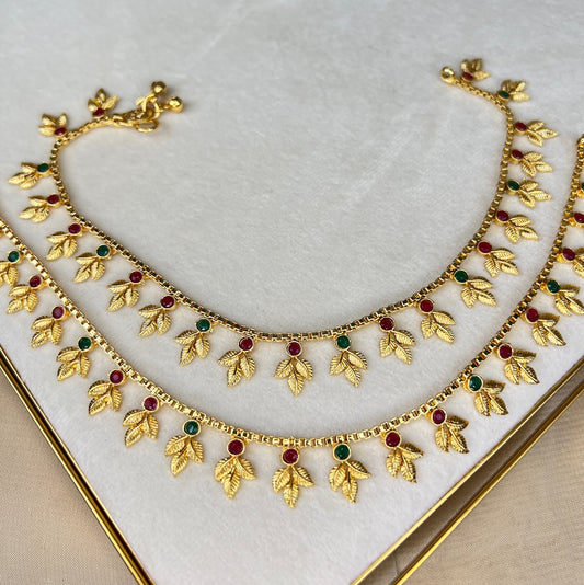 Dainty Gold Polki Payal | Anklet