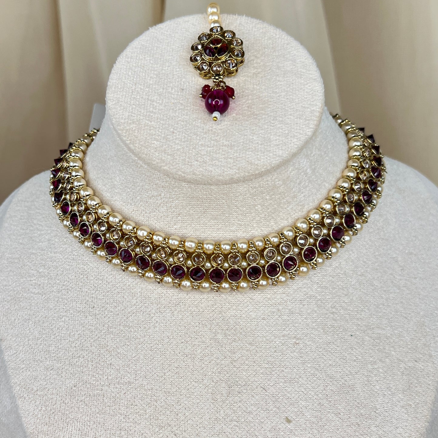 Dainty Necklace Set with Jhumka