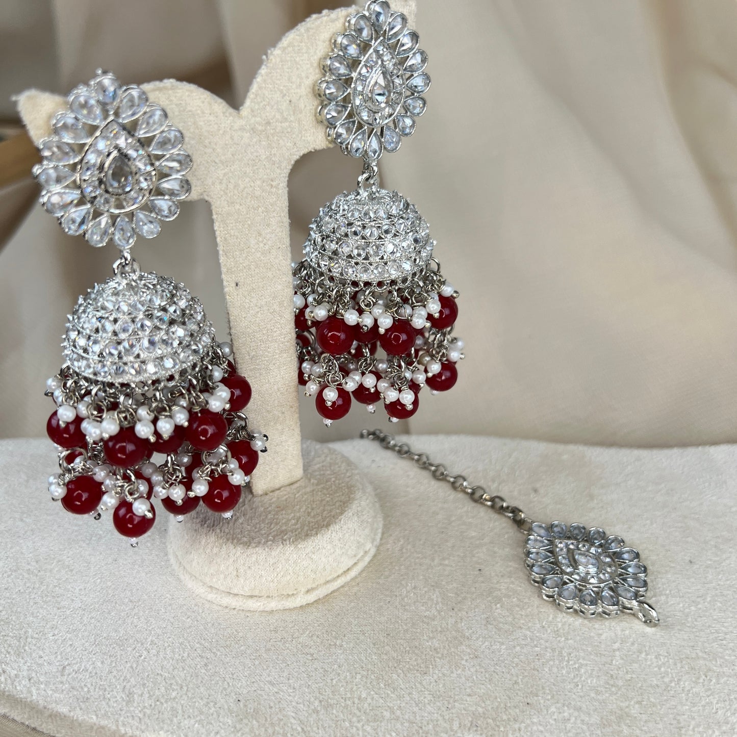 Large Jhumka Earring and Tikka Set
