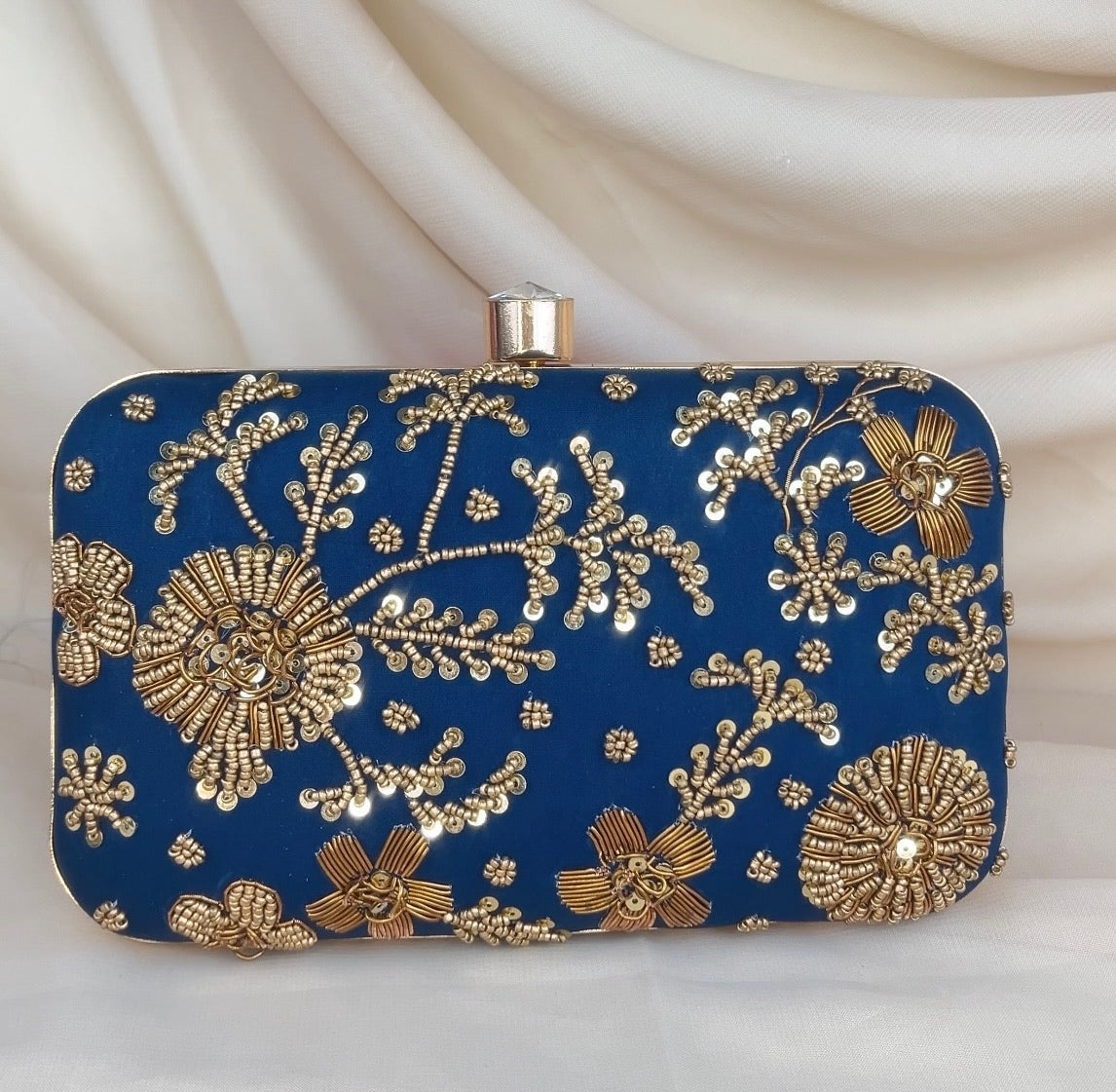 Beaded Embroidered Rectangle Clutch
