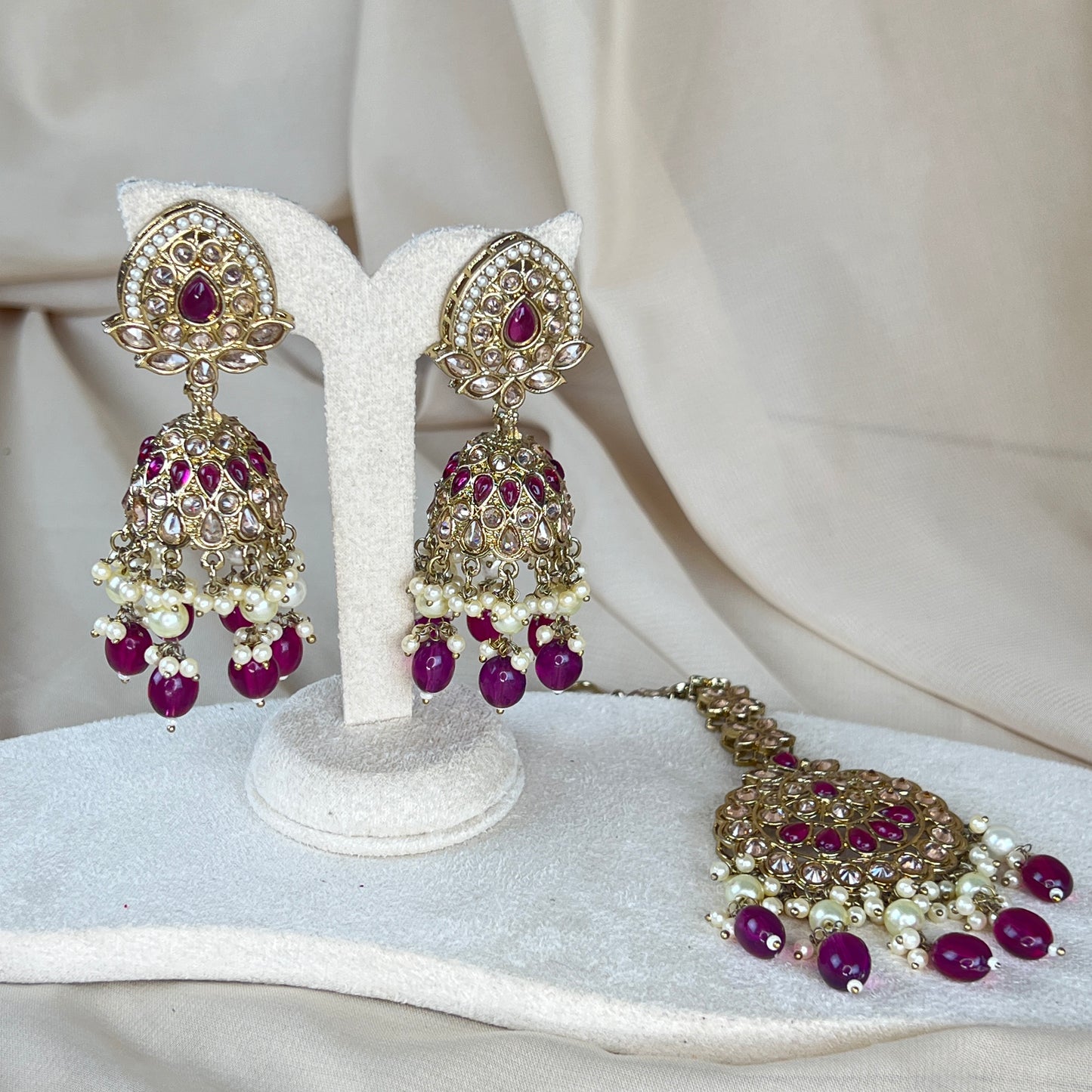 Jumka Earring with Oversized Tikka Set