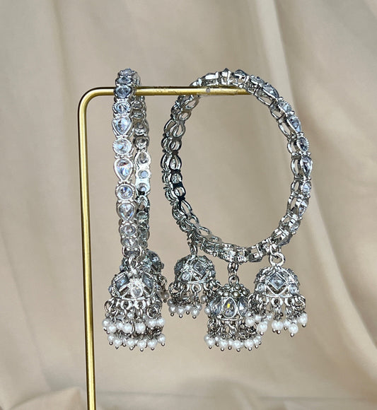 Three Jhumka Polki Bangle Pair