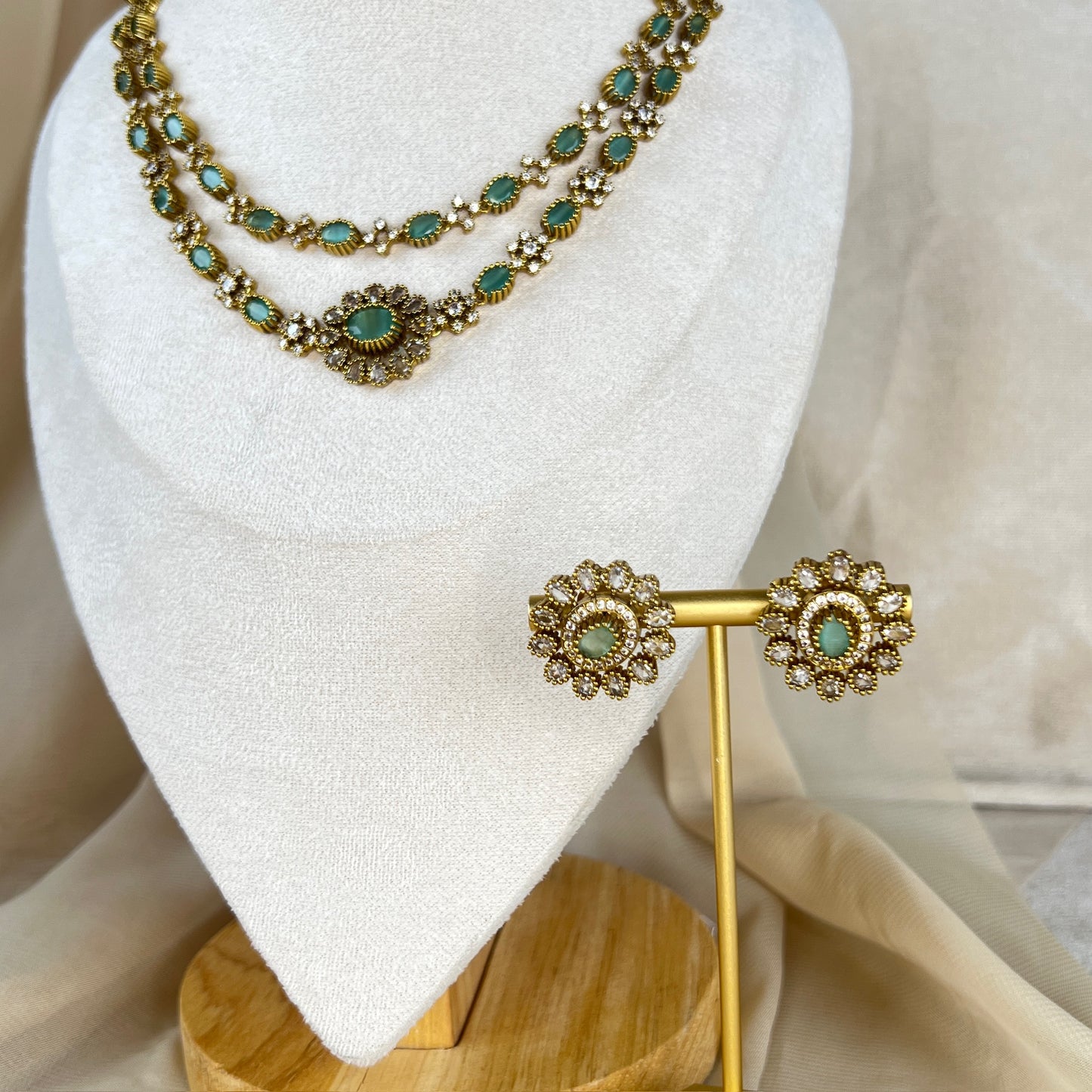 Dainty Gold AD Haar | Necklace Set