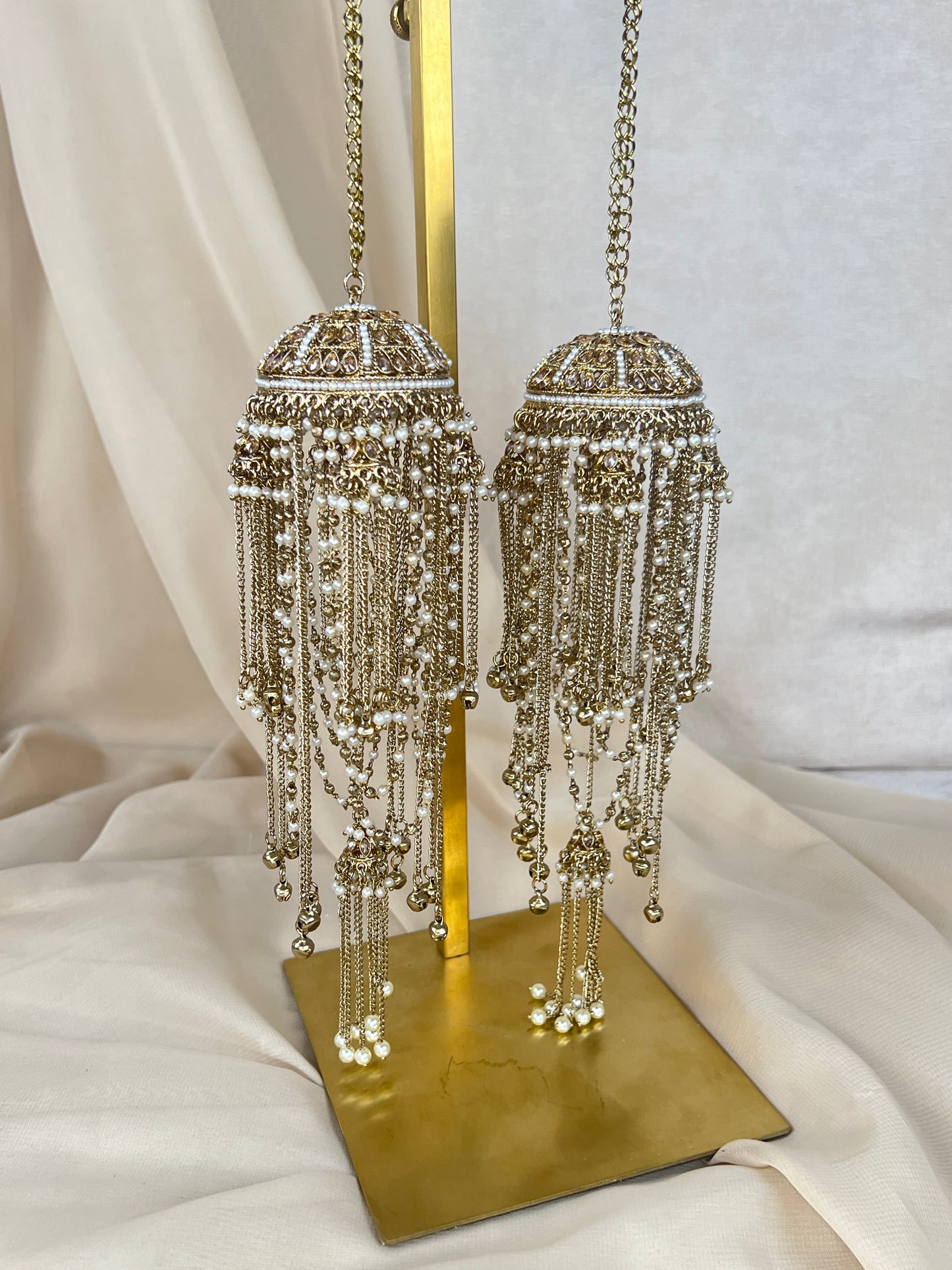 Gold Jhumka Pearl Kaleera | Kalira | Bridal