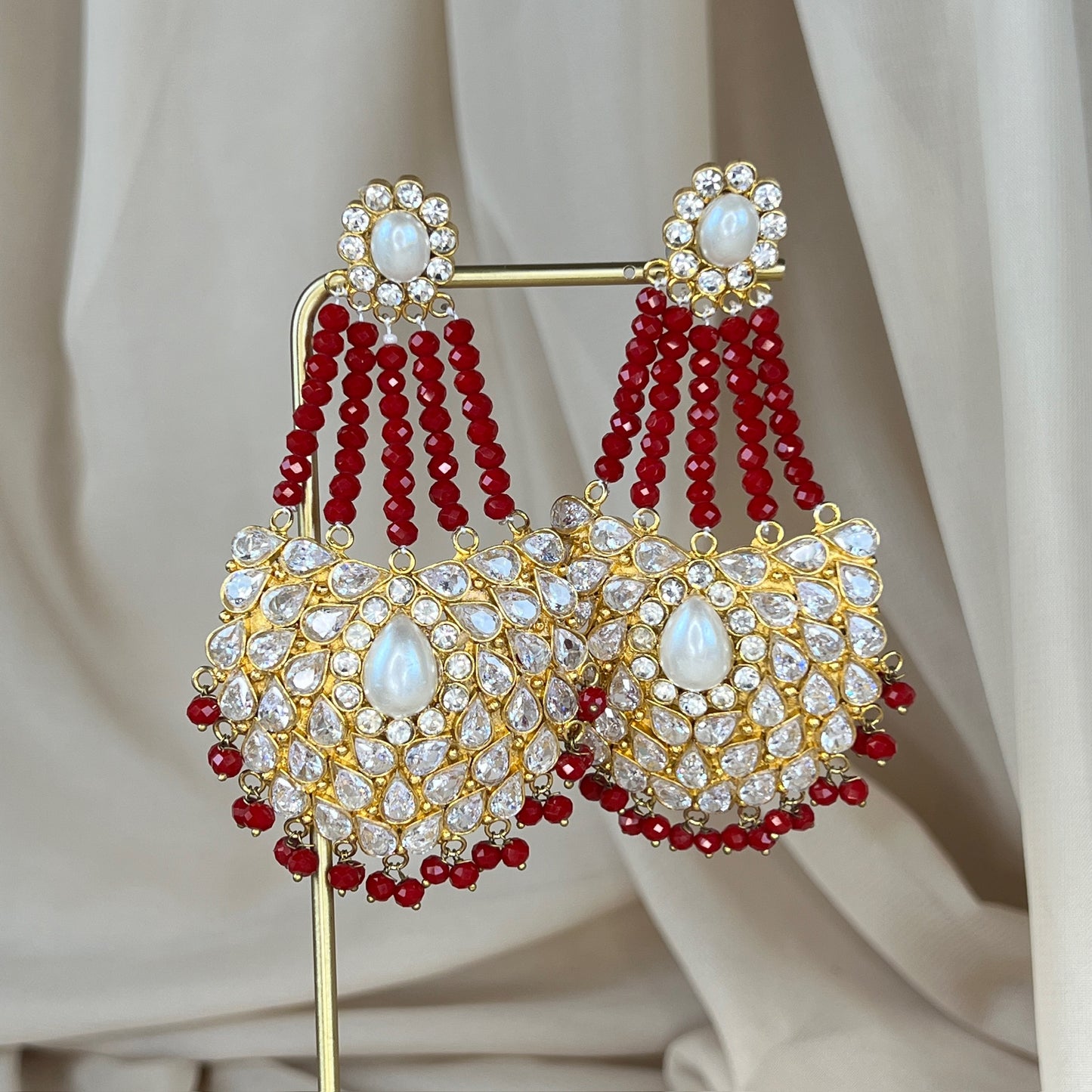 Maroon Chandalier Earrings