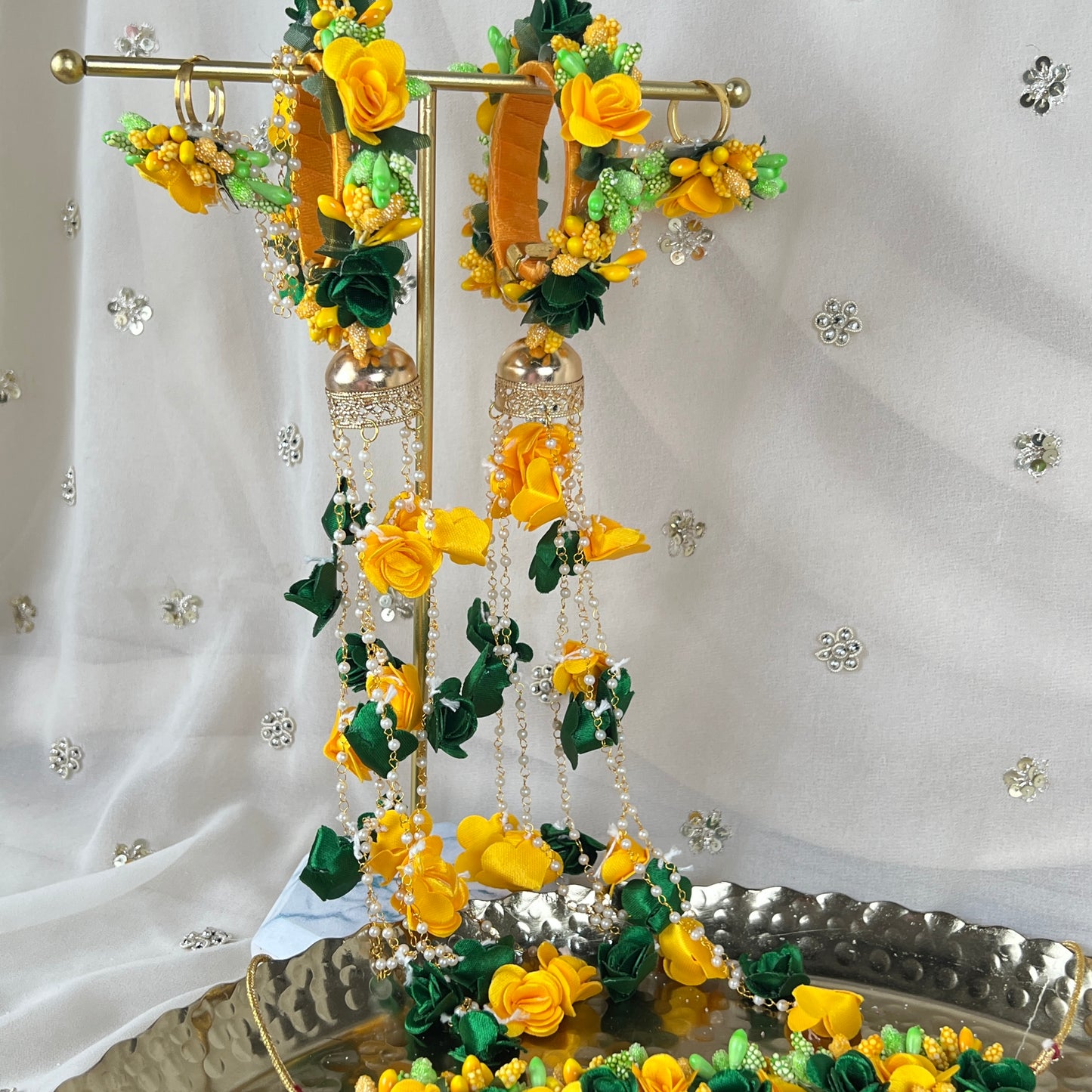 Floral | Faux Flower Choker set w/ and Bangle Kaleera