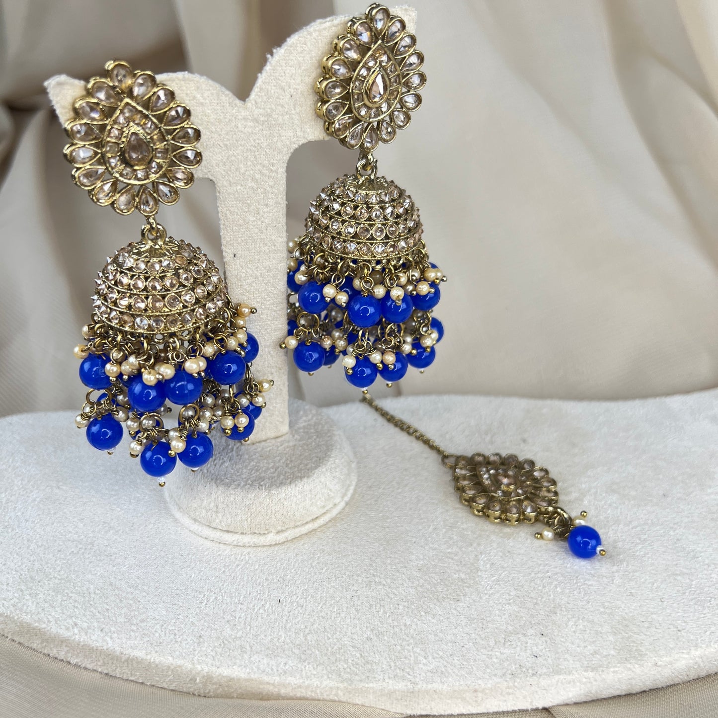 Large Jhumka Earring and Tikka Set