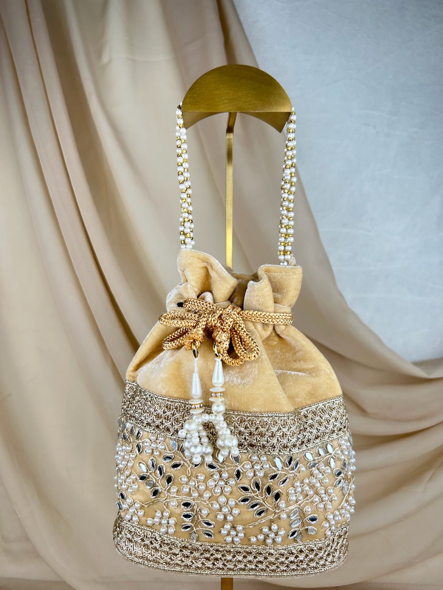 Velvet Embrodiered Potli | Purse