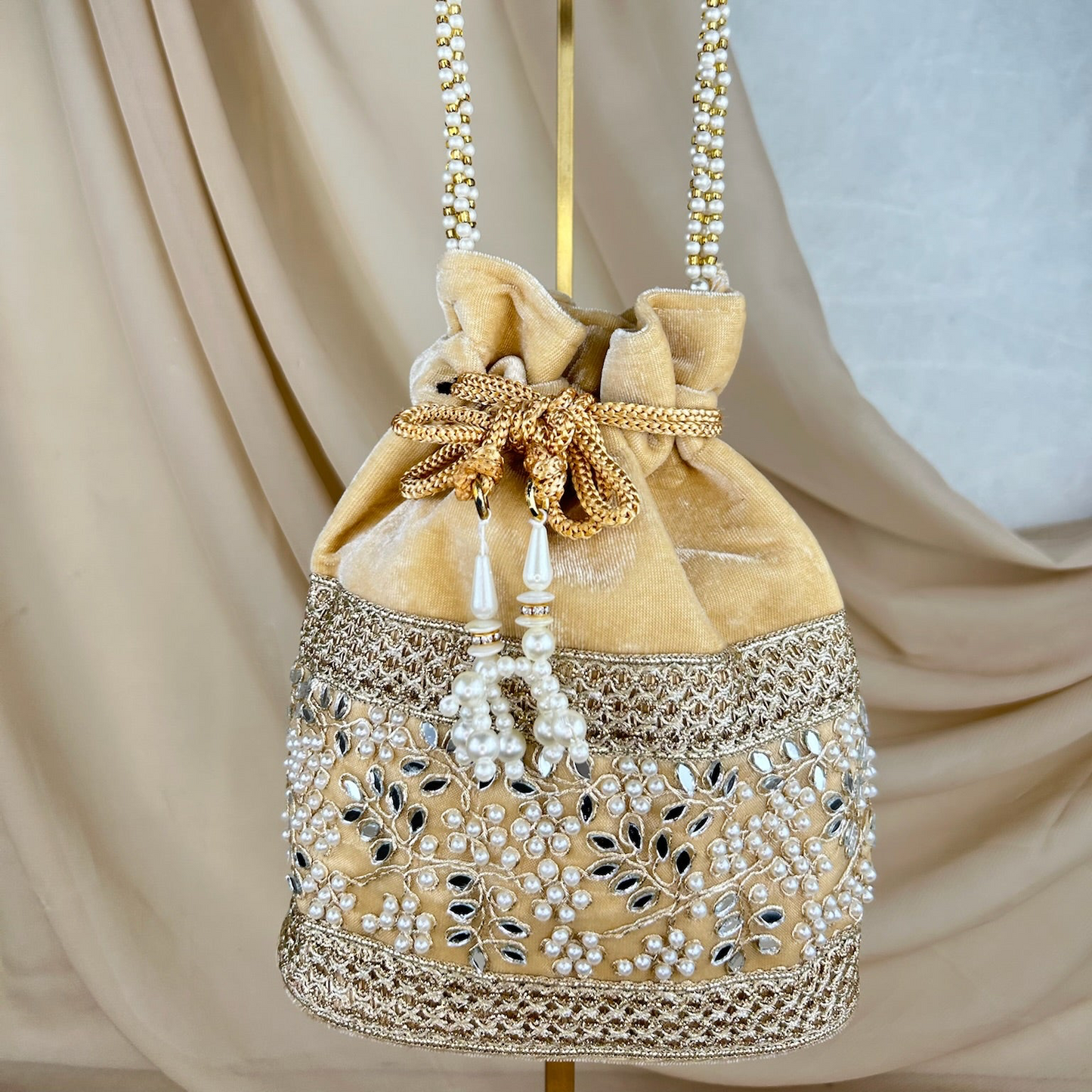 Velvet Embrodiered Potli | Purse