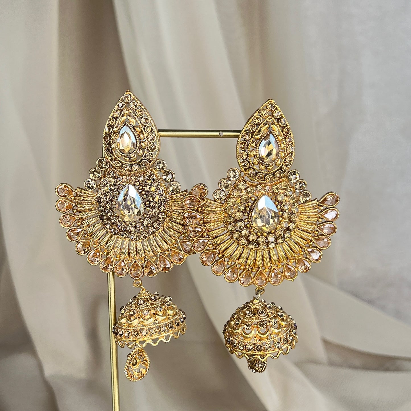 Statement Gold Jhumka Earrings