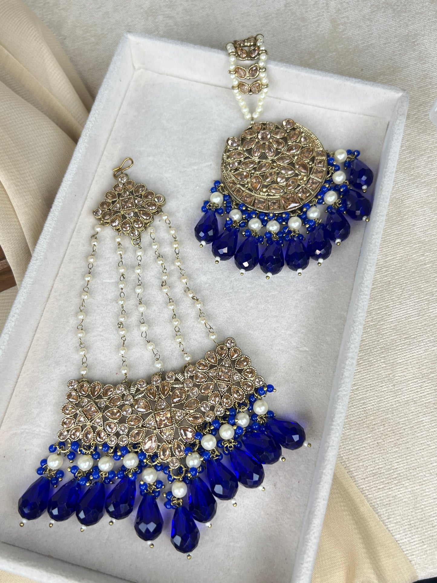 Pakistani Semi Bridal Choker Set w/Jhommar