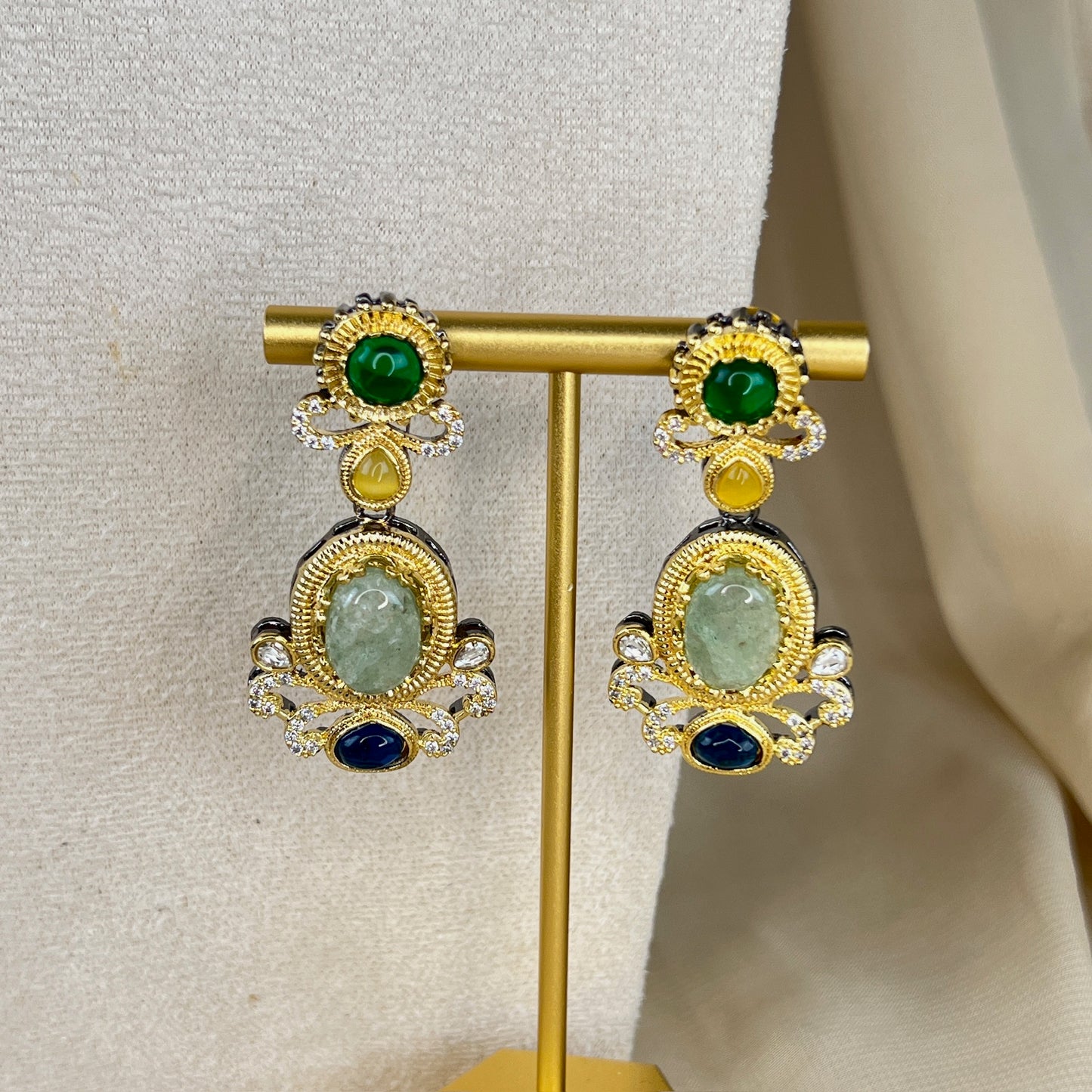 Multicolor Kundan Choker w/Earrings