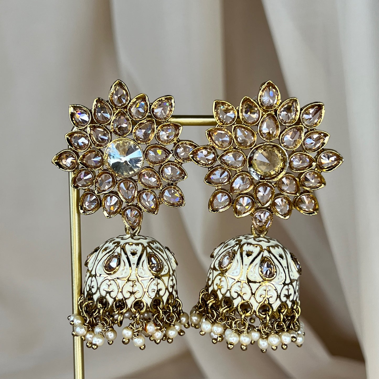 Meenakari Polki Jhumka