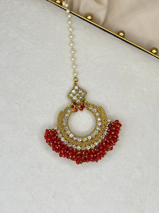 Oversized Red Gold Tikka