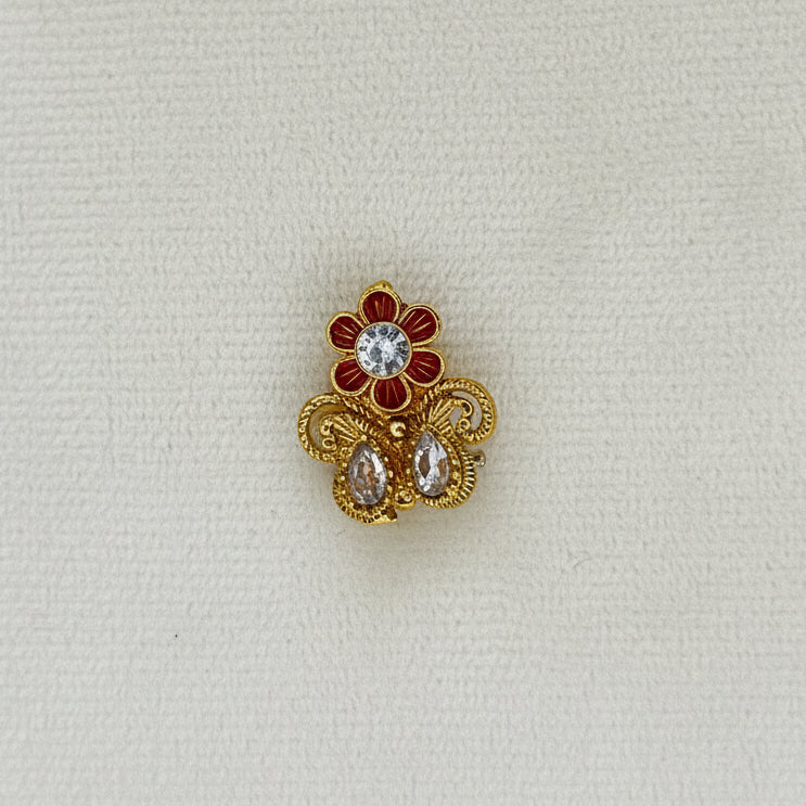 Flower Clip On Nose Pin