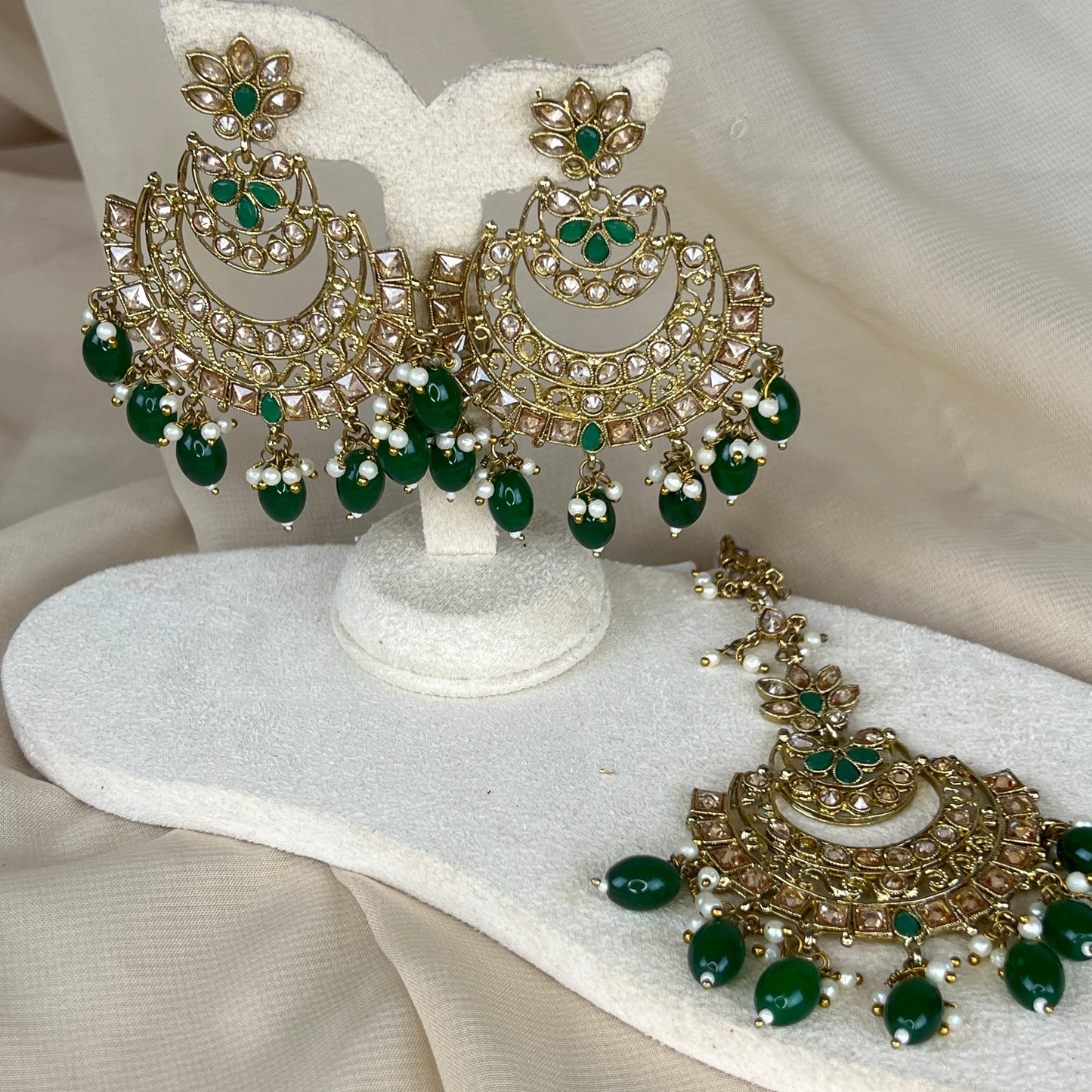 Oversized Earring and Tikka Set