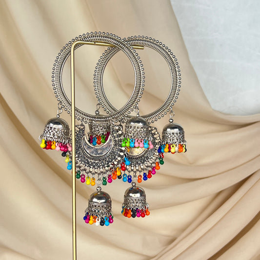 Oxidized Jhumka Bangle Pair