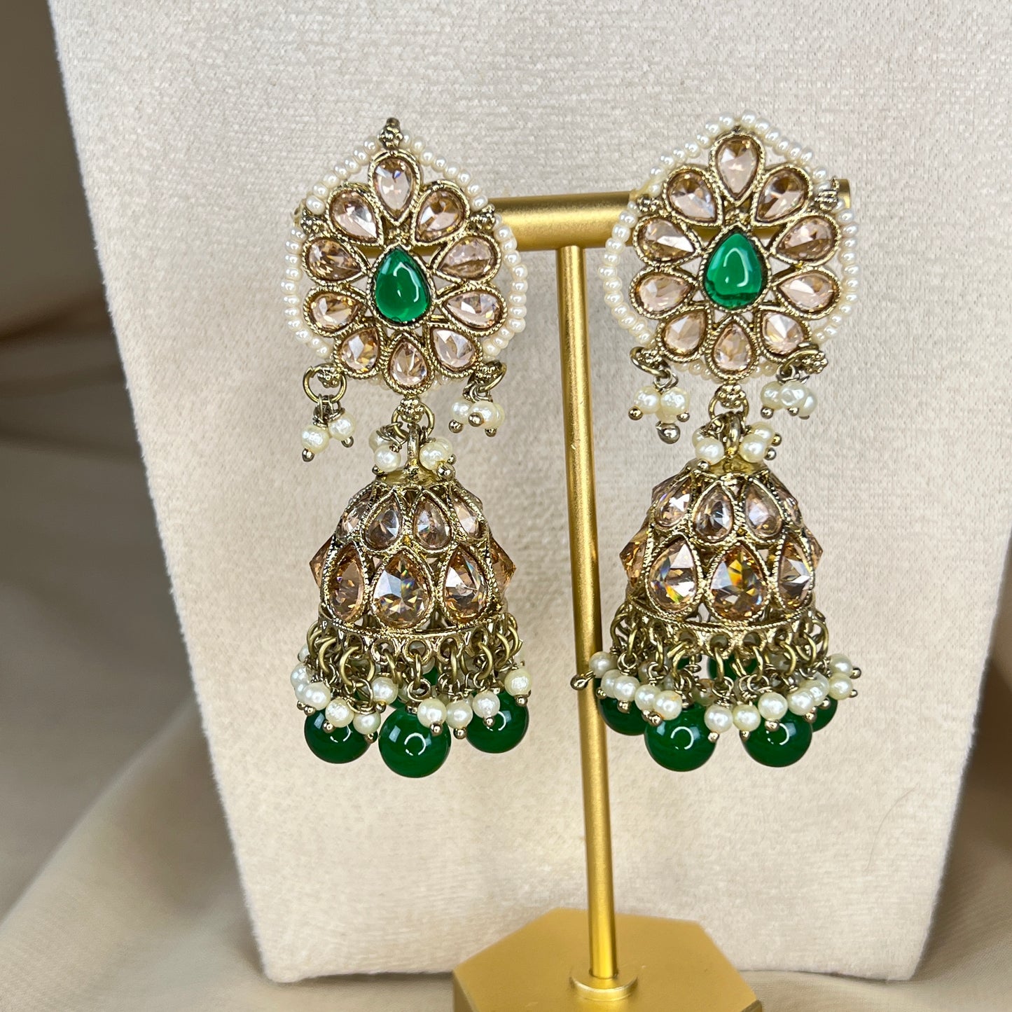 Pearl Choker Set with Large Jhumka Earrings