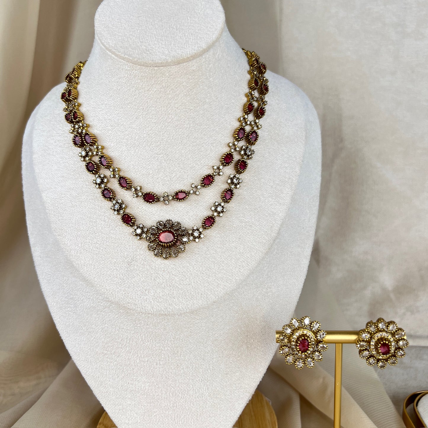 Dainty Gold AD Haar | Necklace Set