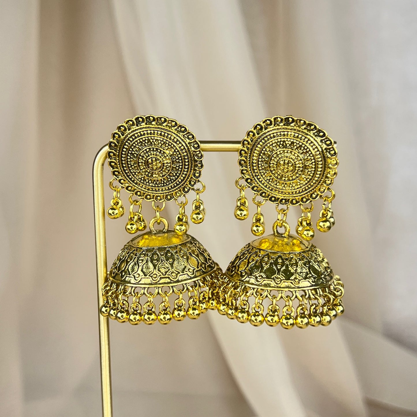 Silver and Gold Oxidized Jhumka