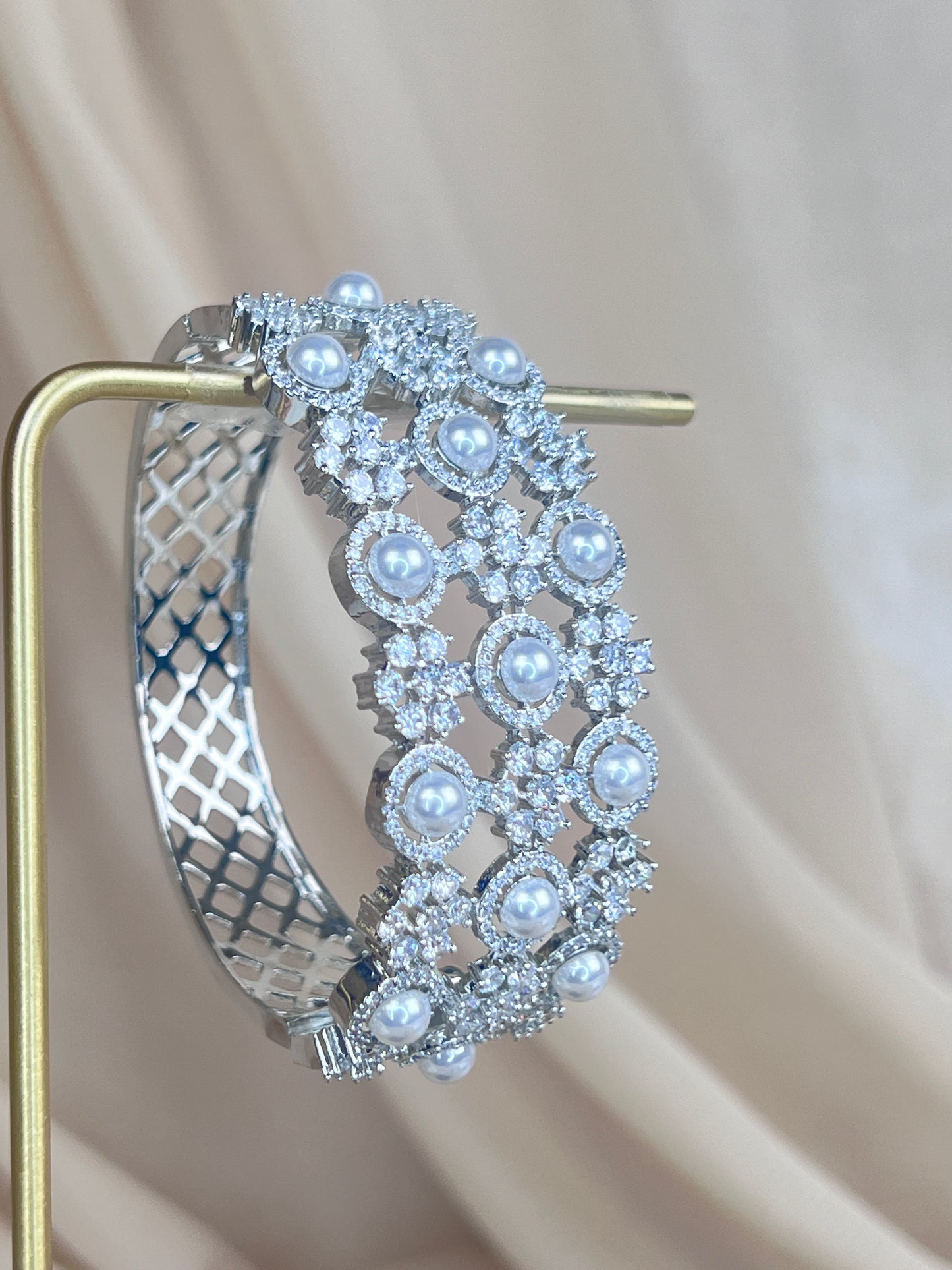 American Diamond | AD | Pearl | Bangle Bracelet Cuff