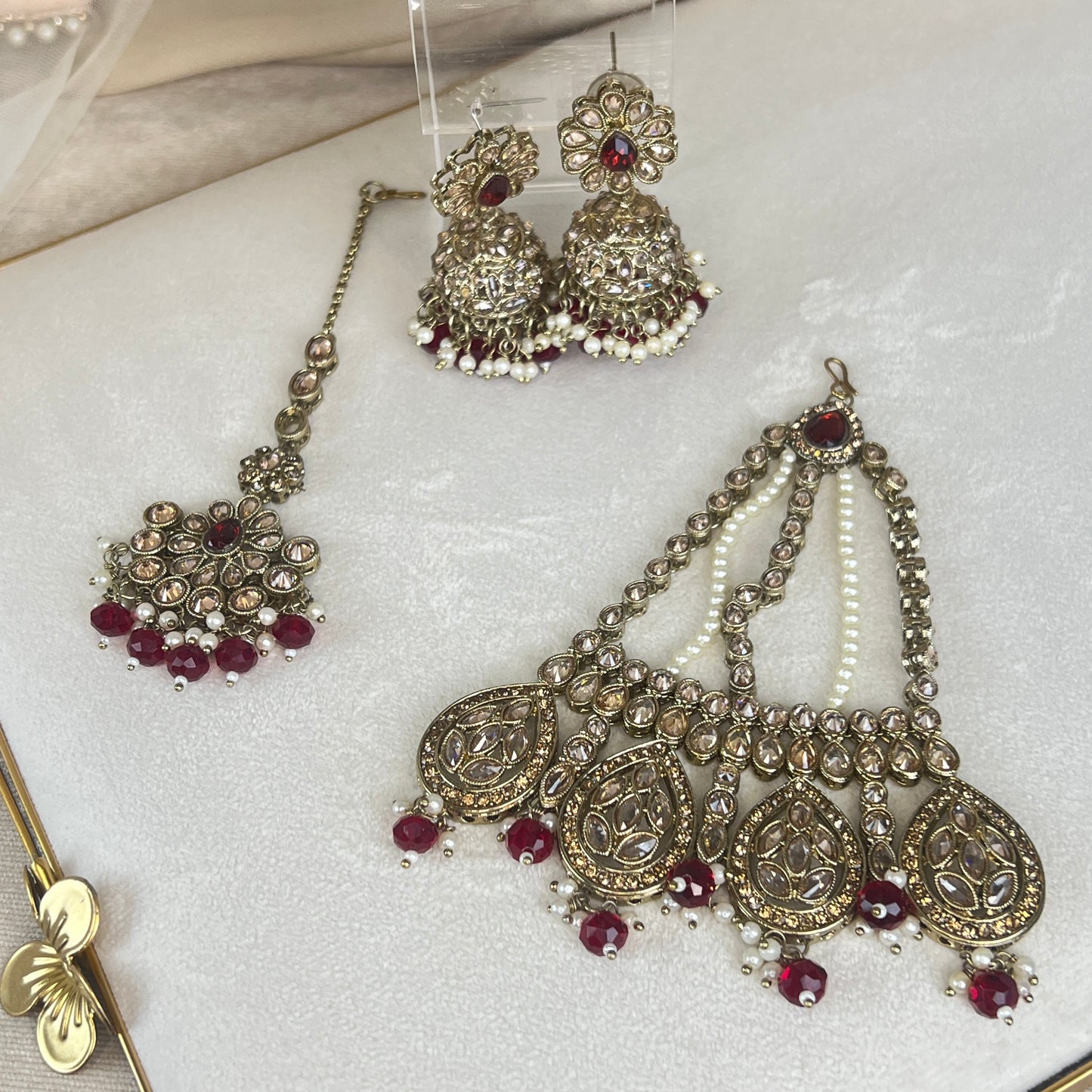 Double Choker Semi Bridal Set