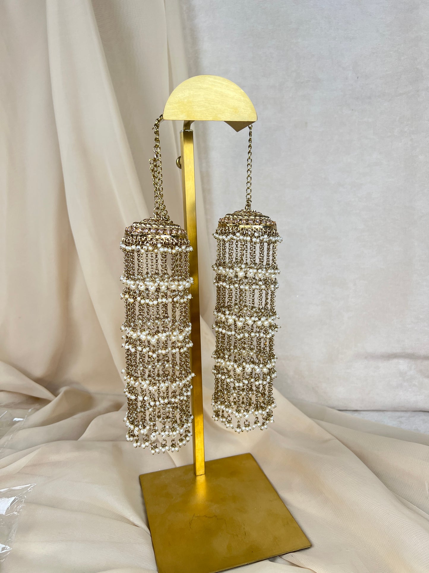 Jhumka Double Gold Pearl Kaleera | Kalira | Bridal