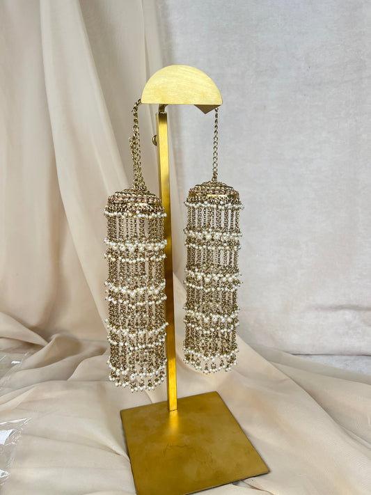 Jhumka Double Gold Pearl Kaleera | Kalira | Bridal