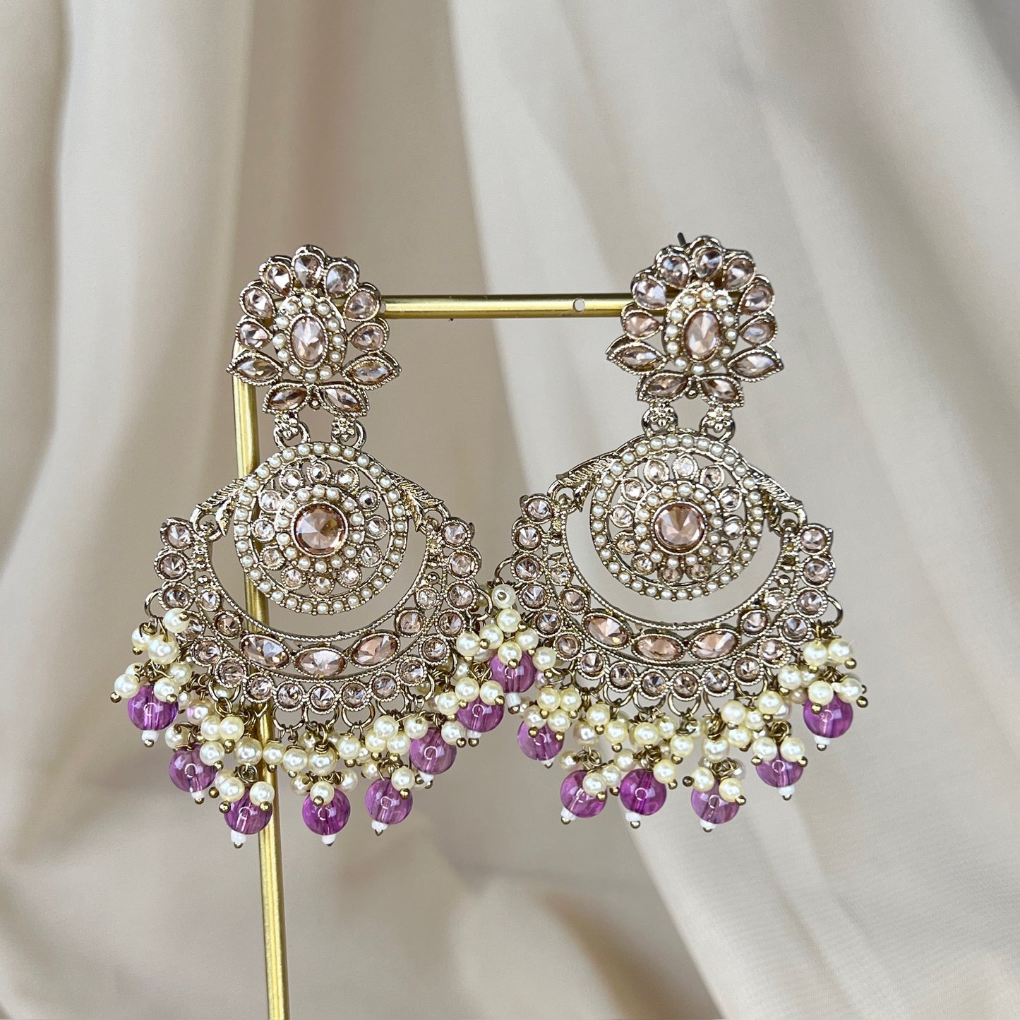 Large Chandelier Polki Earrings