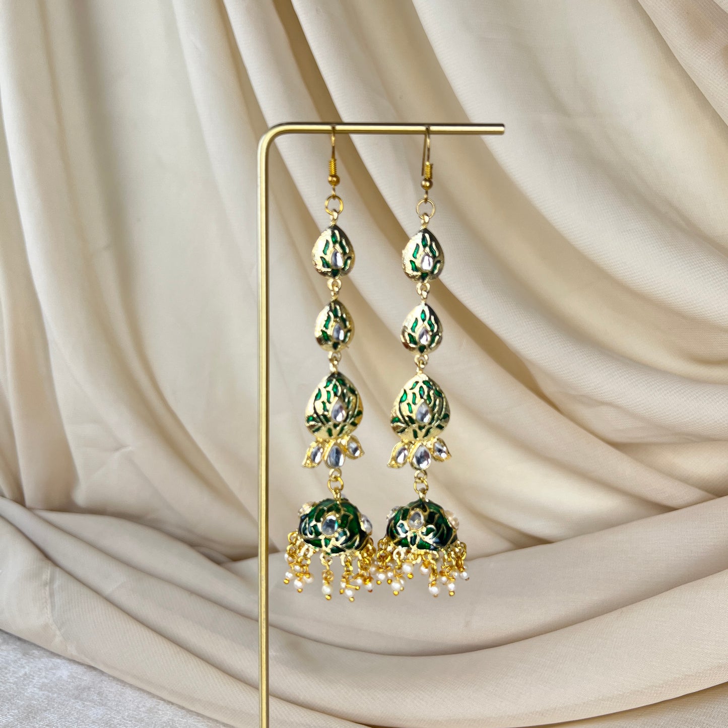 Lightweight Long Meenakari Jhumka