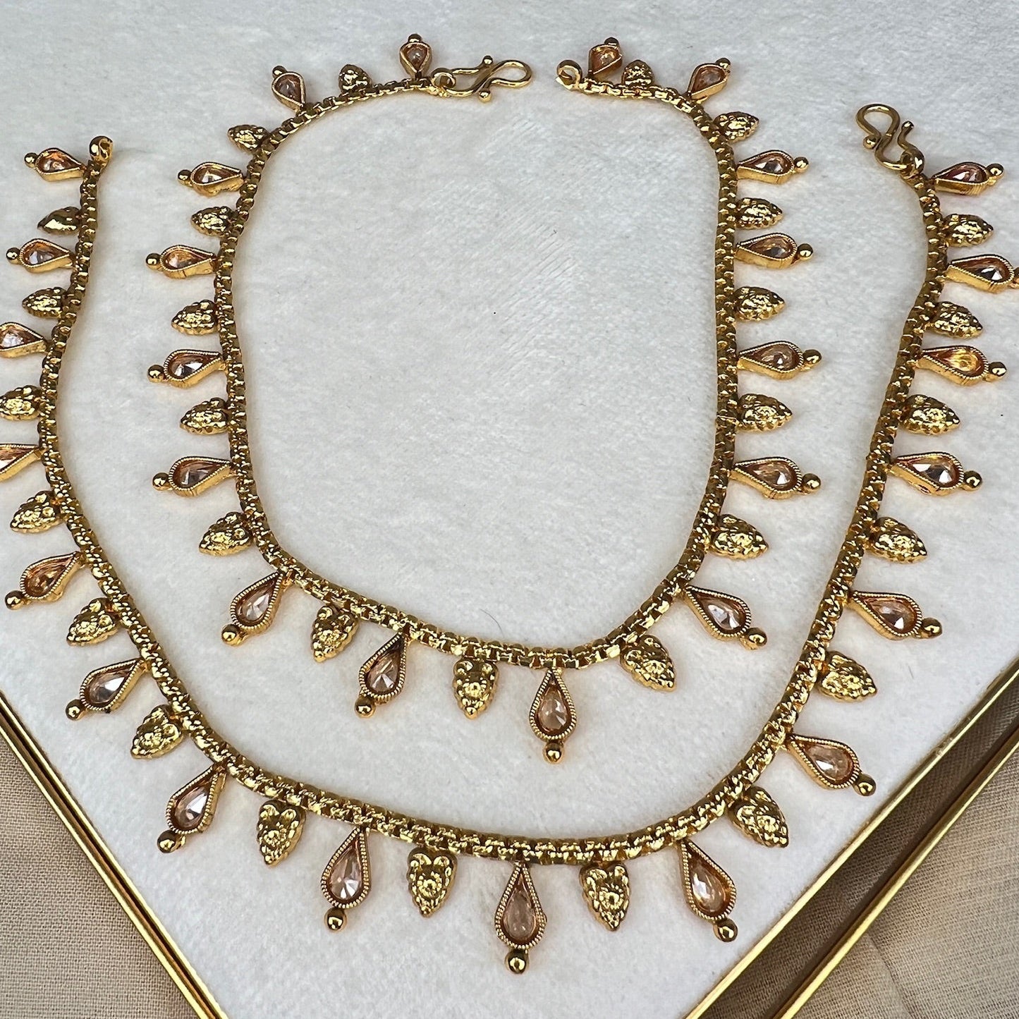 Dainty Gold Pearl Payal | Anklet
