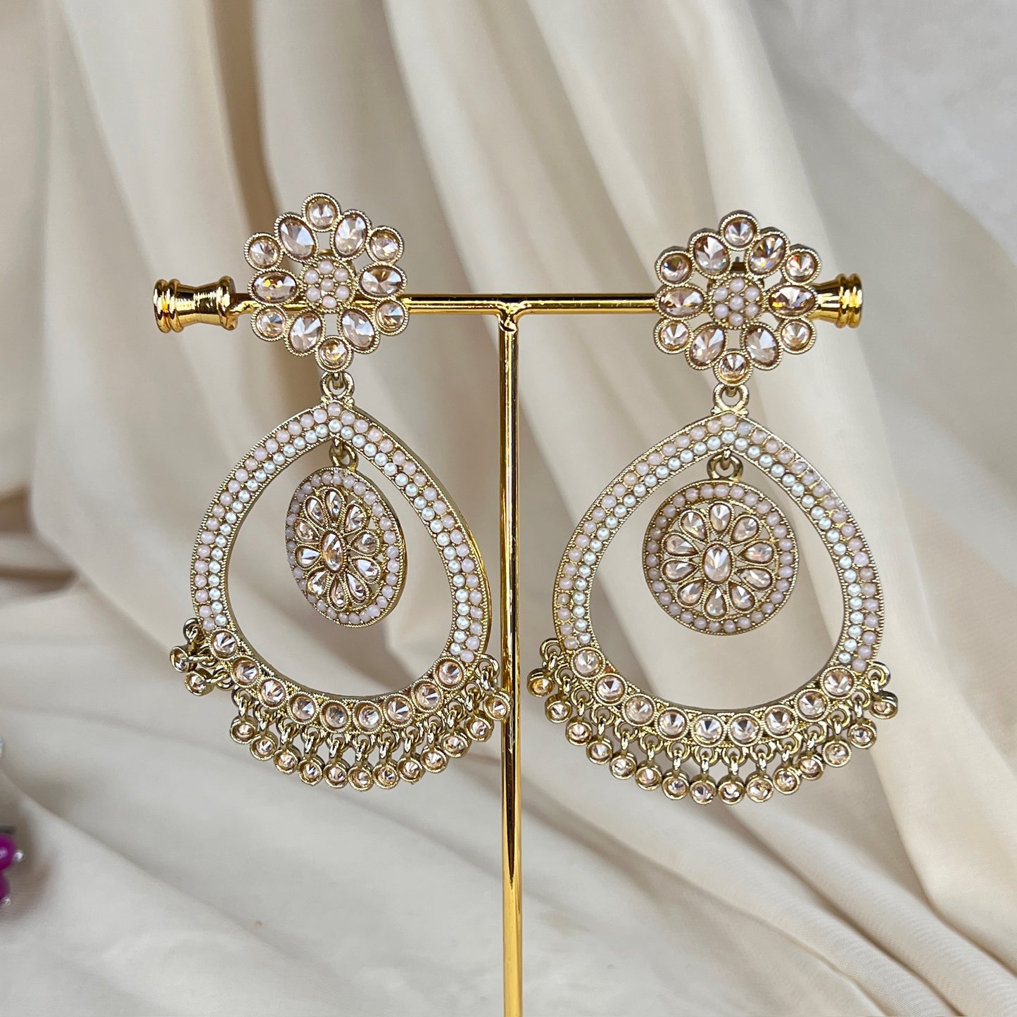 Statement Nauratan Style Chandbali Earrings