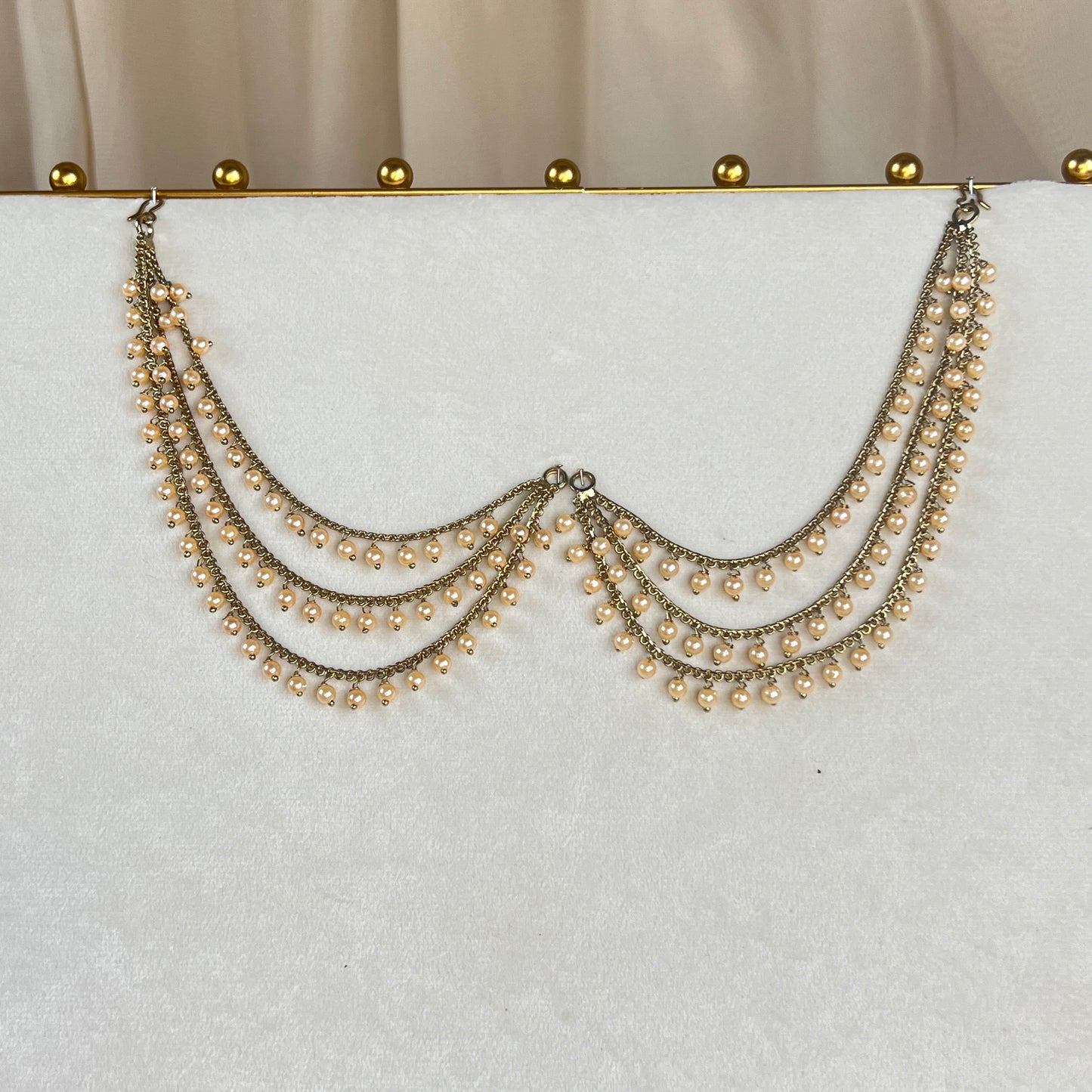 Layered Pearl Attachable Ear Chains | Sahare | Earring Support
