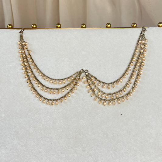 Layered Pearl Attachable Ear Chains | Sahare | Earring Support