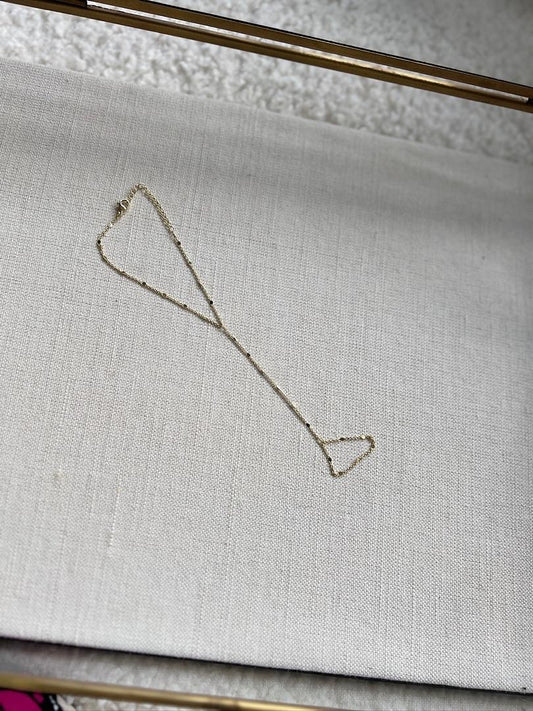 Simple Gold Chain  Hand Harness Ring Bracelet | Hath Panja