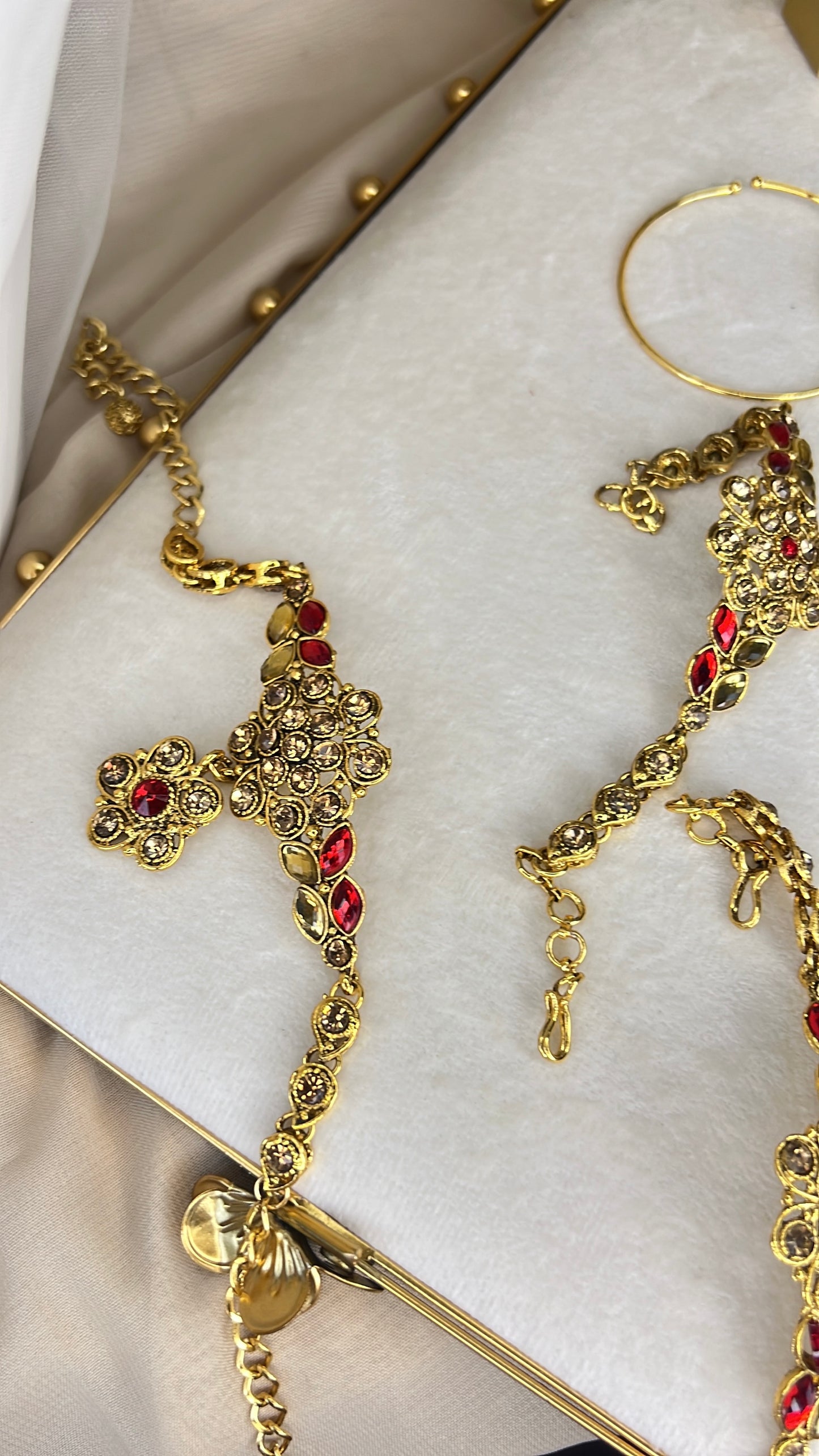 Traditional Gold and Red Bridal Set