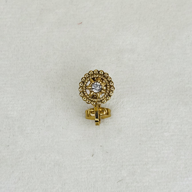 Gold Oxidized Clip On Nose Ring