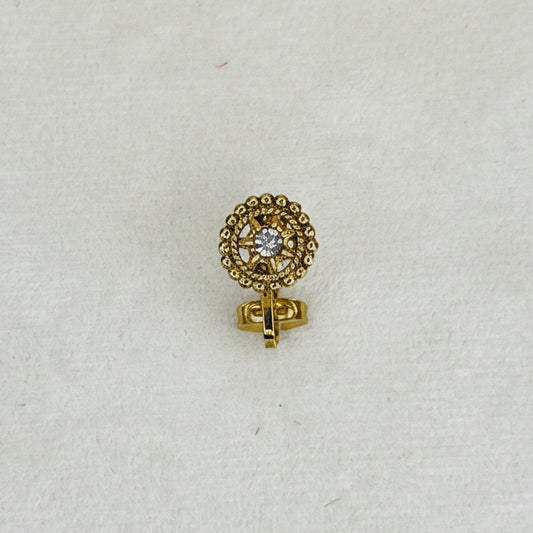 Gold Oxidized Clip On Nose Ring