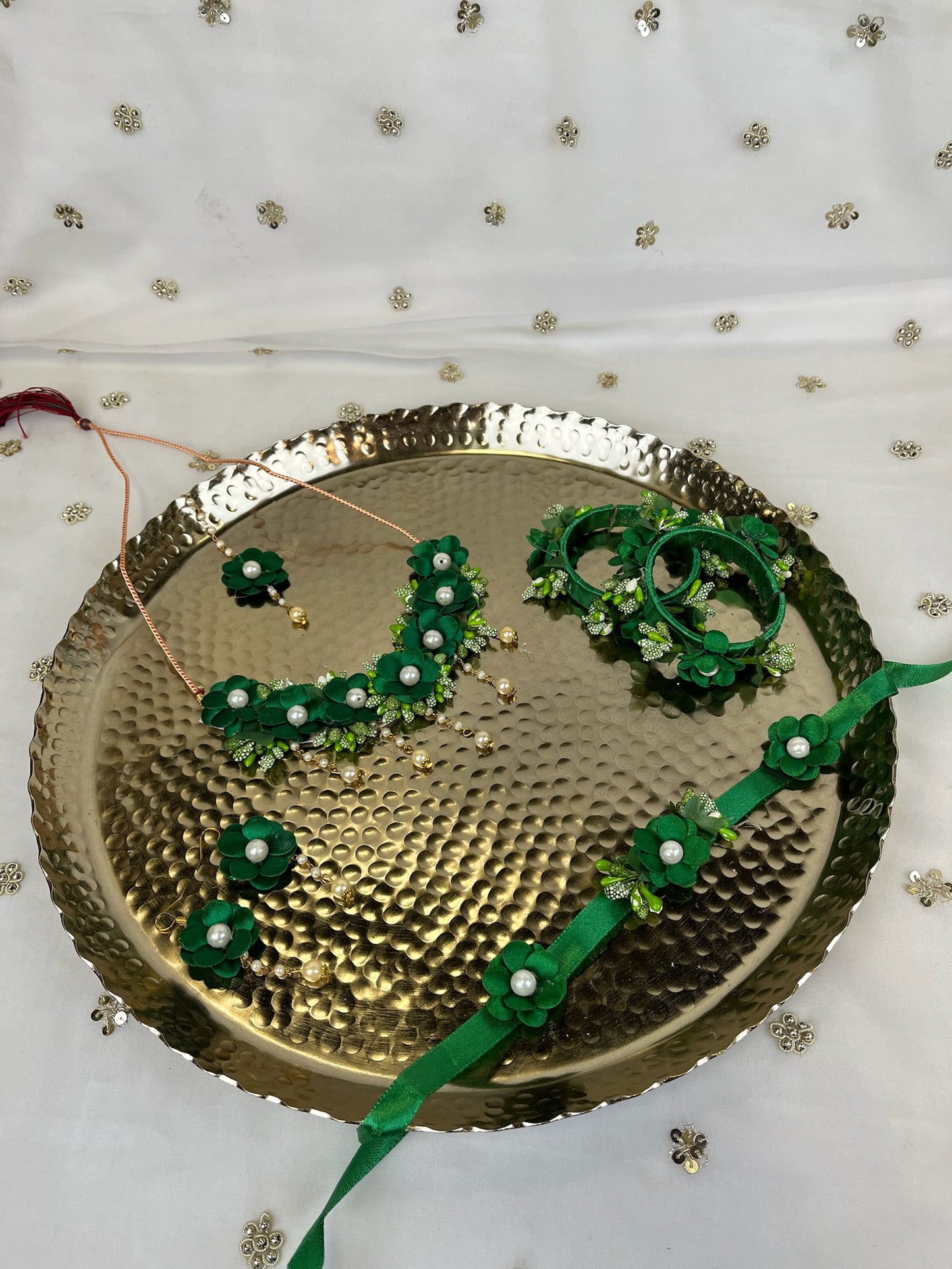 Floral | Faux Flower Necklace set w/ bangles