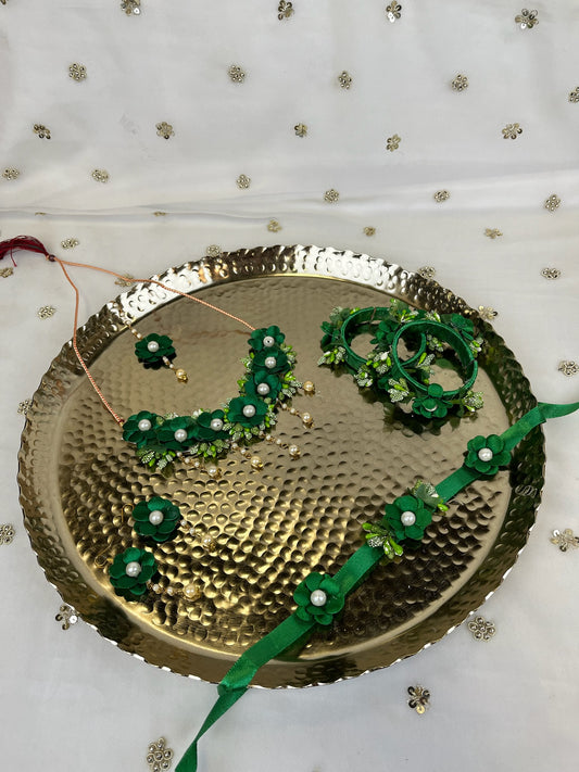 Floral | Faux Flower Necklace set w/ bangles