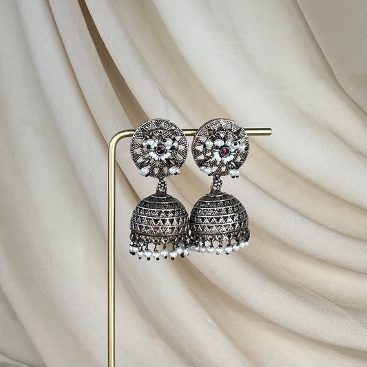 Small German Silver Oxidized Jhumka