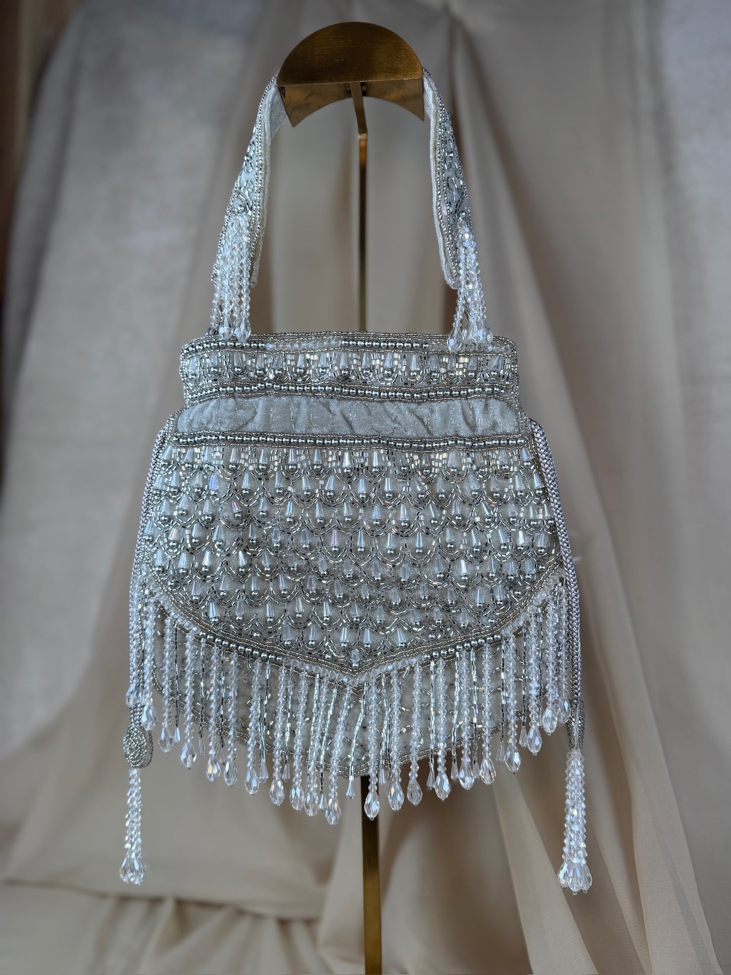 Silver Beaded Potli | Purse