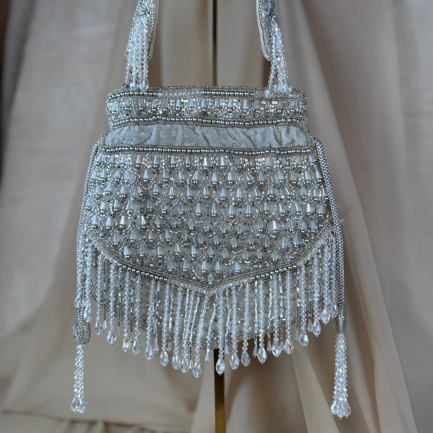 Silver Beaded Potli | Purse