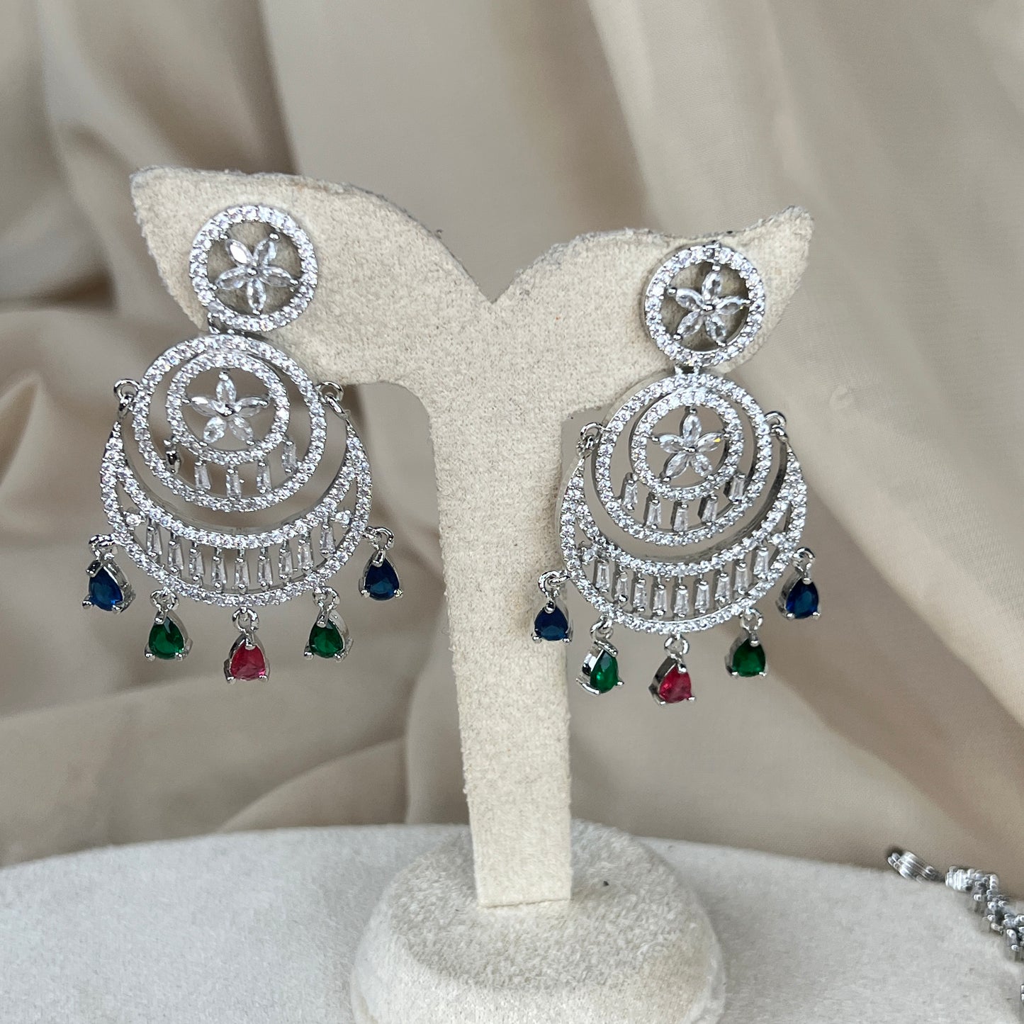 American Diamond | AD | Earring and Tikka Set