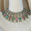 Victorian White Gold Kundan Semi Bridal Set